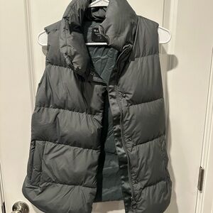 Athleta Green Gray Puffer Vest